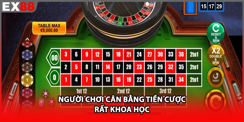 Người chơi cân bằng tiền cược rất khoa học
